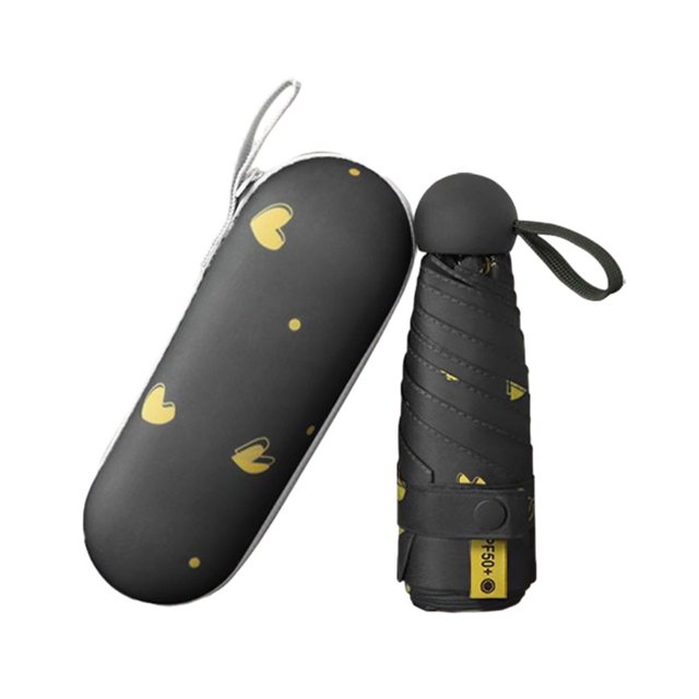 Yuarrent Paraguas unisex conveniente protección solar eficiente con elegante cápsula de amor bloqueo eficiente amor negro 6 Type3 NO3