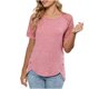 thumbnail image 1 of Blusas de Trabajo de las Mujeres Color Sólido Encaje Patchwork Botón Blusa Casual 95% Poliéster 5% Spandex, Top de Doblado Irregular para el Uso Diario, 1 of 8