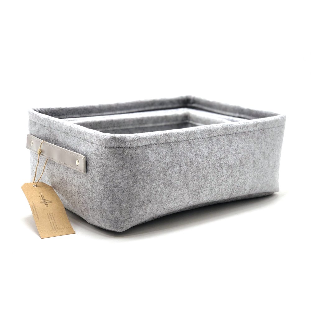 Handcrafted 4 Home Felt Bin Nesting Baskets, Grey (Set of 3) Walmart