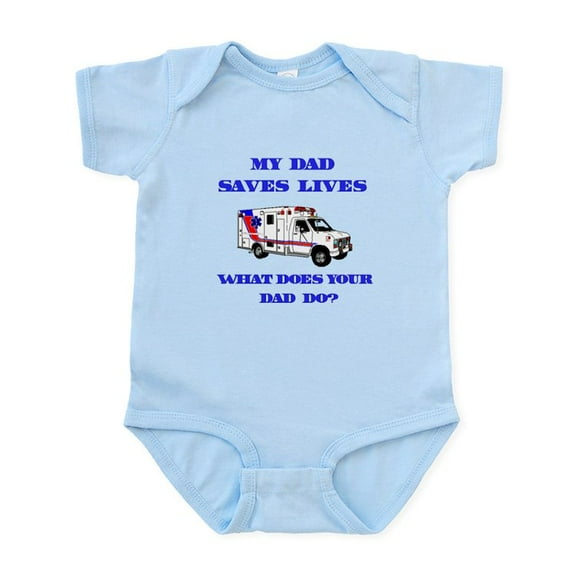 CafePress - Ambulance Saves Lives Dad Infant Bodysuit - Baby Light Bodysuit, Size Newborn - 24 Months