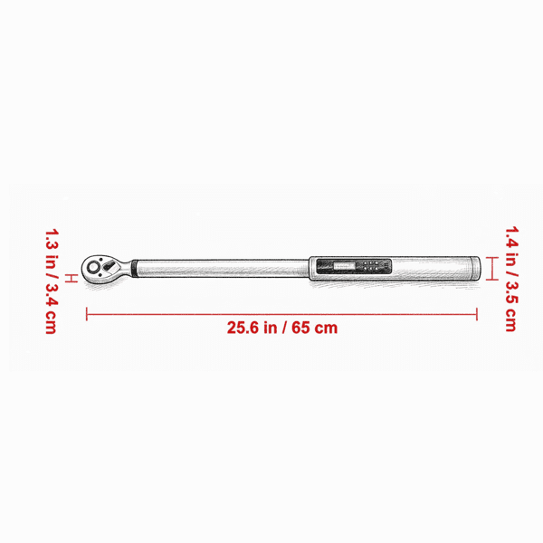 Digital Torque Wrench, 1/2" Drive Electronic Torque Wrench Kit, 25–250 ft.lb / 34–340 N.m, ±2% Accuracy, 3-Mode Adjustable with LED Screen & Buzzer Calibration