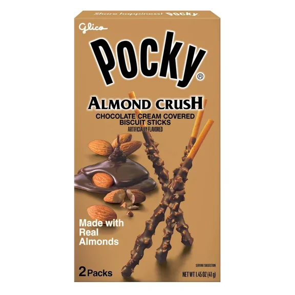 Pack of 10, Glico Pocky Almond Crush Biscuit Sticks, 1.45 oz