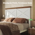 thumbnail image 3 of HOMRELEXA Farmhouse Bed Frame Queen Size with 51" Tall Headboard and Footboard, Platform Bed Frame, No Box Spring Needed, White, 3 of 9