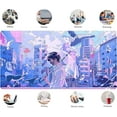 thumbnail image 5 of Anime Kawaii Desk Mat Mousepad Cute Japanese Large Gaming Mouse Pad XXL, Pastel Aesthetic Purple Blue Laptop Keyboard Mouse Mat, Magical Fantasy City Girl Gamer Computer Desktop Mat 31.5x15.75 in, 5 of 6