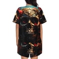 thumbnail image 6 of Balery Artistic Flower Butterfly Skull Pattern Womens Pajama Sets 2 Piece Soft Short Sleeve Top and Shorts Sleepwear Round Neck Pjs Lounge Set with Pockets-XX-Large, 6 of 7