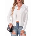 thumbnail image 5 of JWD Womens Cardigan Collared Knit Button Front Long Sleeve Sweater Top Lightweight Casual Layering Cardigan White S, 5 of 7