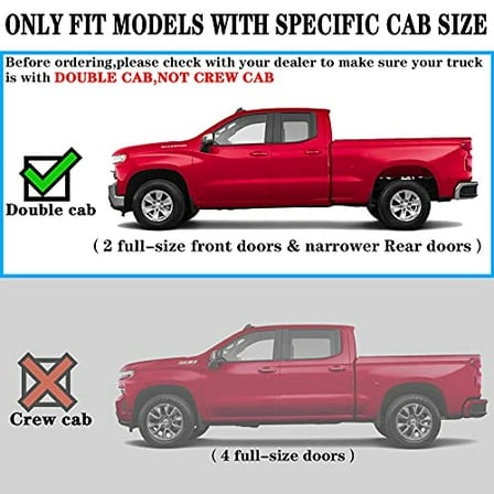 COMNOVA 6 Inches Double Cab Running Boards for 2007-2018 Chevy Silverado/GMC Sierra 1500 Double Cab, 2007-2019 Silverado/Sierra 2500HD 3500HD, Silverado Running Boards Made with Ca