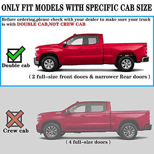 COMNOVA 6 Inches Double Cab Running Boards for 2007-2018 Chevy Silverado/GMC Sierra 1500 Double Cab, 2007-2019 Silverado/Sierra 2500HD 3500HD, Silverado Running Boards Made with Ca