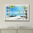 thumbnail image 2 of Window View Wall Art 3D Creative Lake Boat Picture Gallary Wrapped Canvas Art For Bedroom Livingroom Decoration Print Ready to Hang, 2 of 4