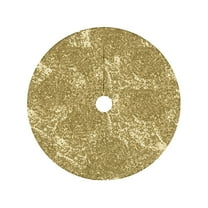 EWASWON Christmas 30 Inch Yellow Sequin Velvet Christmas Tree Skirt - Vintage Holiday Decor for Small Pencil Tree, Indoor Outdoor Xmas Party