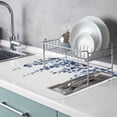 thumbnail image 2 of Dish Drying Mat for Kitchen Countertop, Watercolor Blue Leaves Absorbent Dish Mat Reversible Quick Dry Non Slip Draining Mat Kitchen Drying Pad for Dishes, Utensils 18x24 Inch Eucalyptus Leaf, 2 of 9