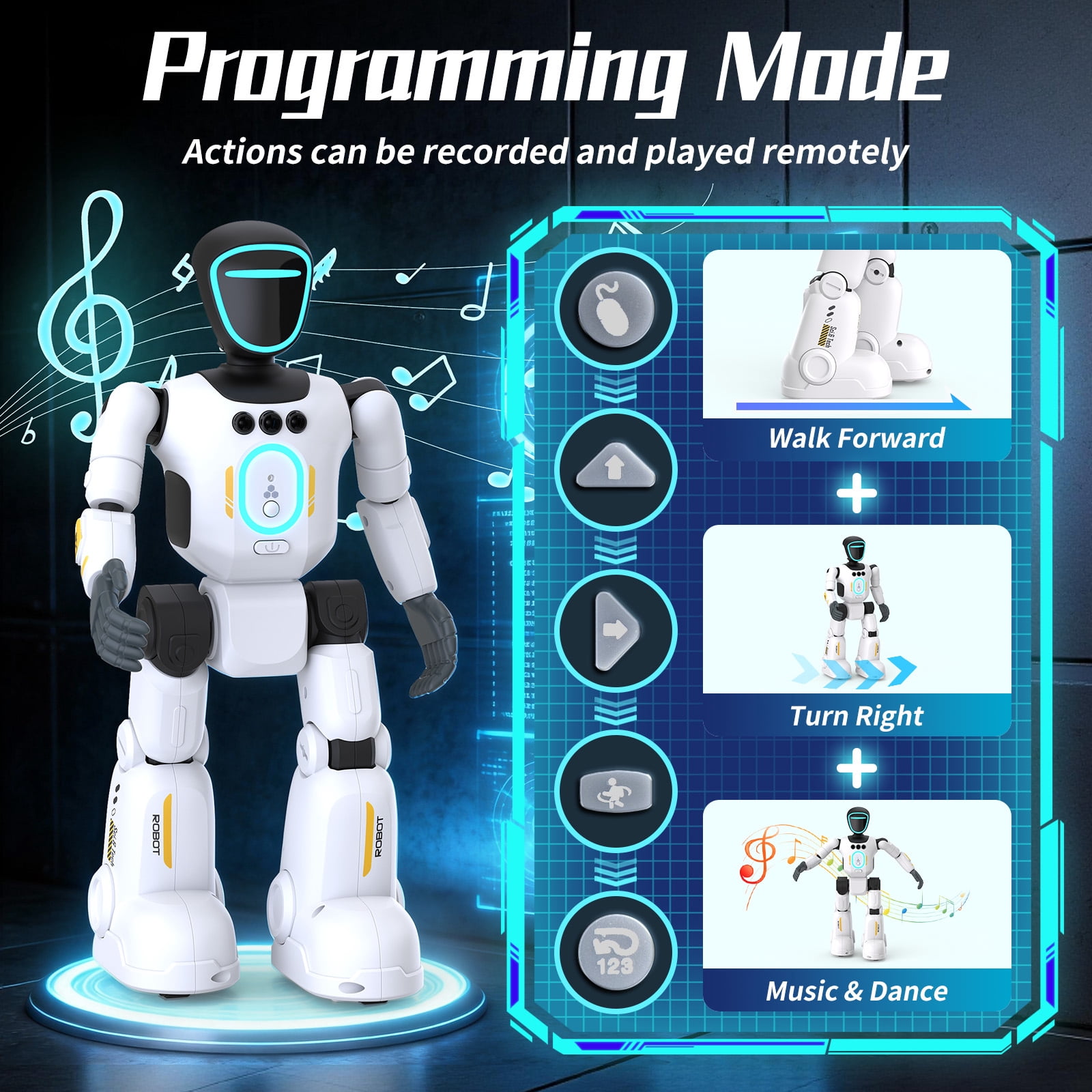 Gmdisc Remote Control Robot Toys for Kids,RC Smart Robot with Singing Dancing Programmable & Gesture Sensing,Birthday Gift for 3+ Years Old Boys Girls