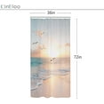 thumbnail image 4 of Tropical Shower Curtain 36Wx72H Stall RV Coastal Ocean Shower Curtain Hawaiian Shower Curtain Sea Seaside Sunset Sunrise Bird Summer Bath Curtain Fabric Beach Bathroom Decor with 7 Hooks, 4 of 6
