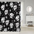 thumbnail image 2 of Manfei Halloween Sugar Skull Shower Curtain 72Wx84L,Gray Cute Stars Print Bathroom Shower Curtain, 2 of 5