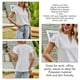 thumbnail image 5 of Camiseta de manga corta con volantes para mujer, cuello en V, puntos ahuecados, tipo suelto, Top informal de verano blanco XL, 5 of 6