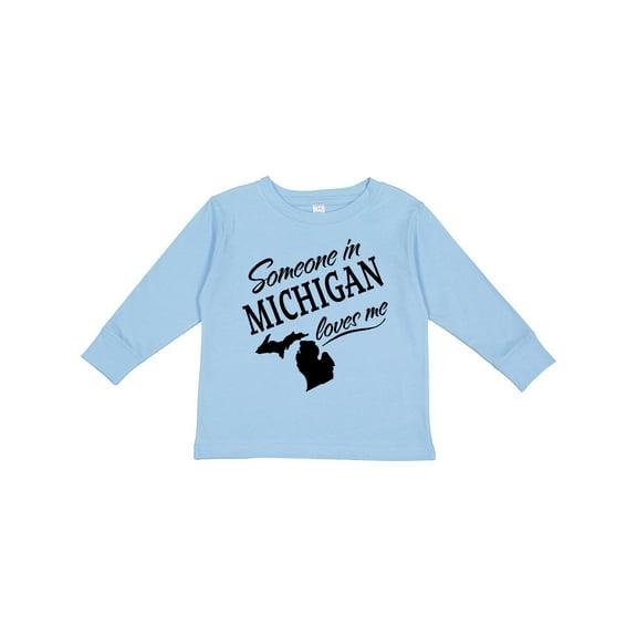 Inktastic Someone in Michigan Loves Me Boys or Girls Long Sleeve Toddler T-Shirt