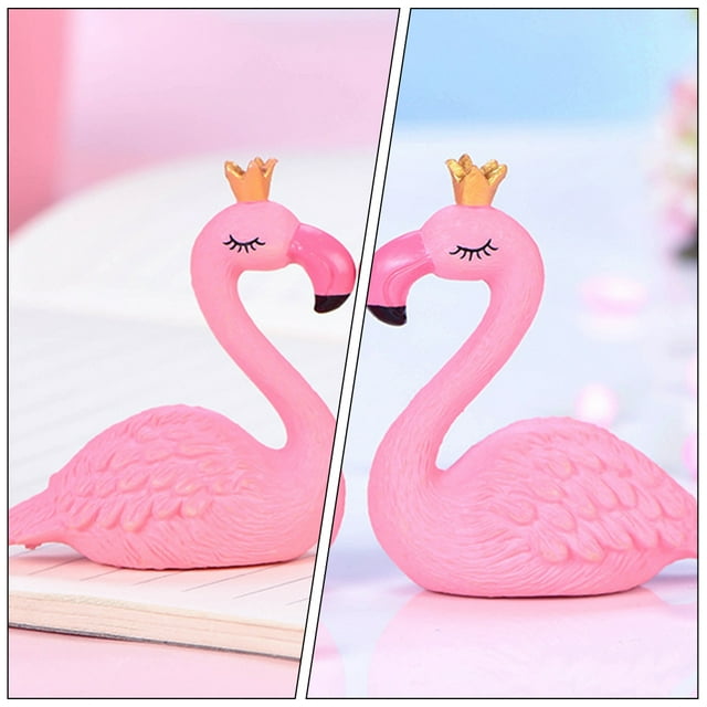 OHOIOLLA 6Ud Pequeñas De Flamencos De PVC Para Decorar , Mesas Y Estantes En Color Rosa