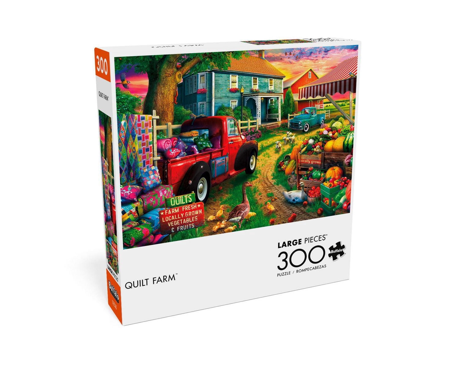 Buffalo Games - Large Piece - Quilt Farm - 300 Piece Jigsaw Puzzle