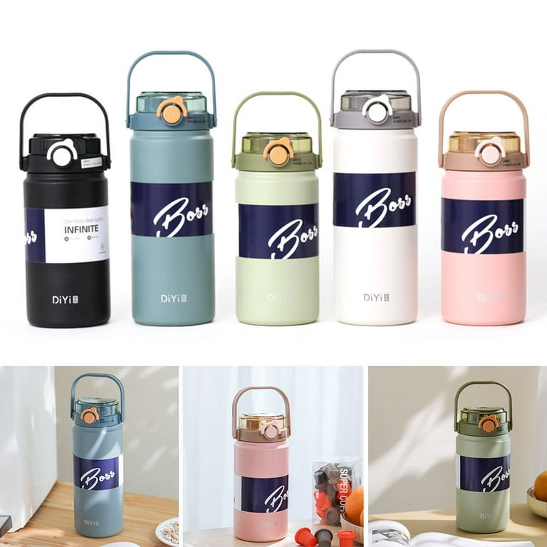 1L Stainless Steel Thermal Water Bottle Thermoses Vacuum Flask With Straw  Tumbler Portable Cold Hot Drinks Thermos Cup Fitness - AliExpress