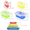 thumbnail image 2 of 4 Pack Silicone Collapsible Food Storage Containers Set BPA Free Folding Lunch Bento Bo Stackable Kitchen Organiser Dishwasher Microwave Safe-Rectangle - -, 2 of 8