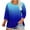 Blue, variant on Cyber of Monday Deals 2024 Womens Tops Fall Long Sleeve Gradient Printed Round Neck Plus Size T-shirt Blue 2XL