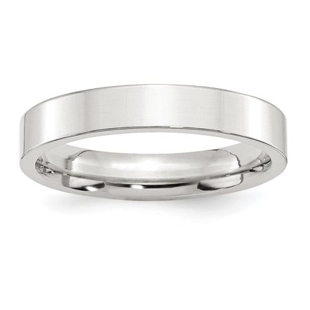 SS 4mm Comfort Fit Flat Size 4.5 Band Size 4.5 (Best Bans In Silver)