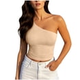 thumbnail image 2 of Axiiglly Tube Tops for Women One Shoulder Backless Cropped Tops Fashion Y2K Sleeveless Slim Fit Bandeau Tops for Summer Going Out, S-2XL, 2 of 7
