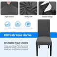 thumbnail image 2 of JIATER Chair Covers for Dining Room Stretch Washable Chair Slipcovers Protector Set of 4,Gray, 2 of 7