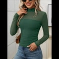 thumbnail image 4 of Blusa Sexy de Larga con Cuello Alto para Mujer, de Transparente y Fruncida, Ideal para Salir. Verde M, 4 of 9