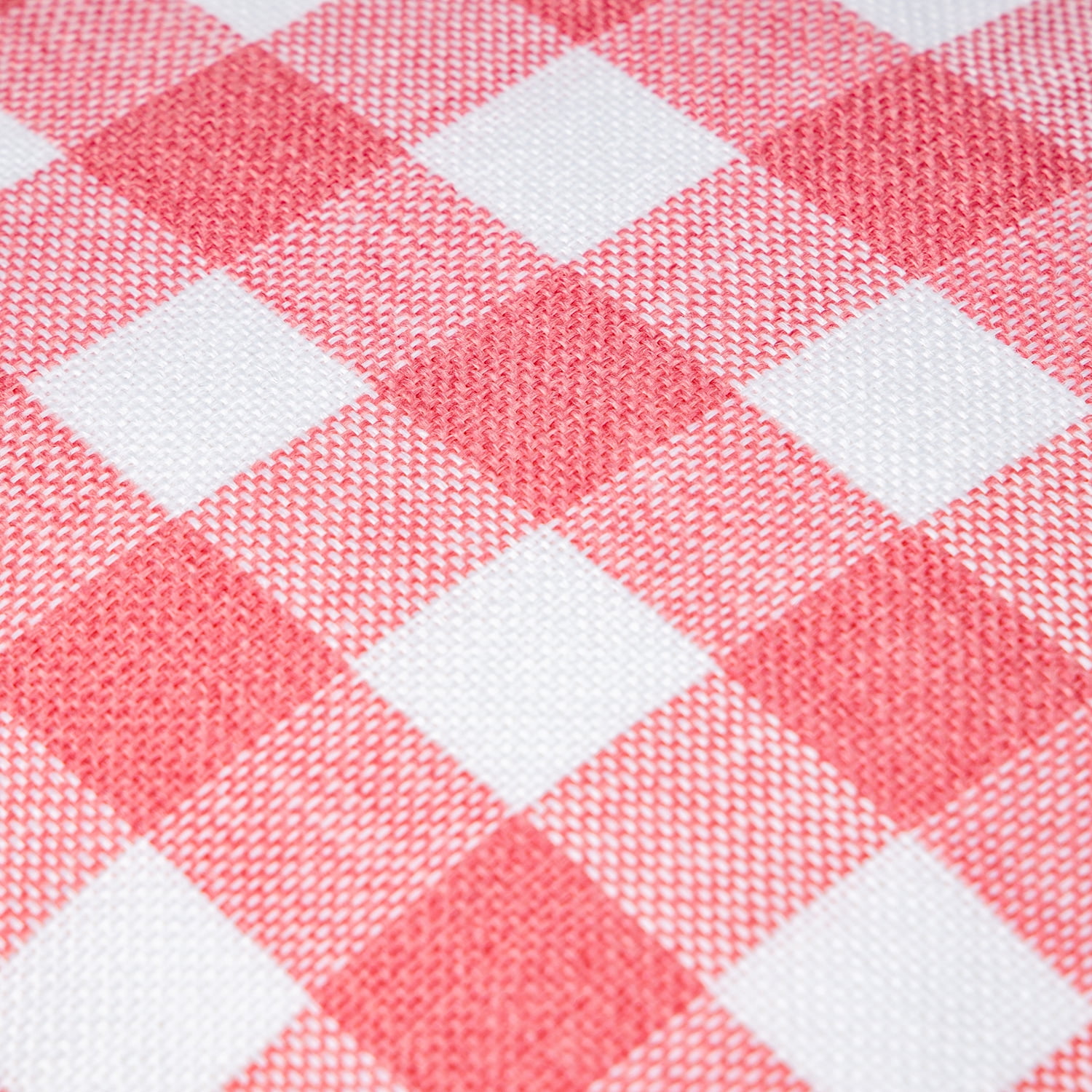 Phantoscope Gingham Checker Plaid Farmhouse Summer Square Decorative Throw Pillow for Couch, 20" x 20", Pink/White, 2 Pack