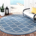 thumbnail image 3 of Safavieh Courtyard Amy Geometric Indoor/Outdoor Area Rug, Blue/Beige, 6'7" x 6'7" Round, 3 of 9