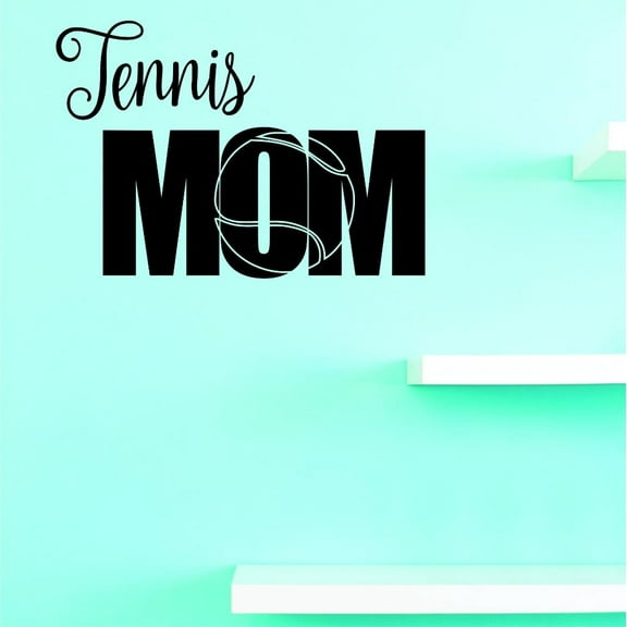 Custom Decals Tennis Mom Wall Art Size: 14 X 28 Inches Color: Black