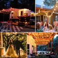 thumbnail image 2 of LINLIN 5.5M Solar String Lights Outdoor Waterproof Patio Lights with USB Port Remote Control,Shatterproof Vintage Bulb Hanging Lights Grade LED Decorative Solar Lights for Garden Yard, 2 of 9