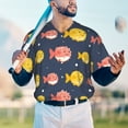 thumbnail image 6 of Daiia Cute Puffer Fish Mens Baseball Jersey Button Down Shirts Short Sleeve Sports Uniforms-Medium, 6 of 9