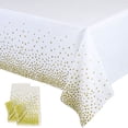 thumbnail image 1 of 2Pcs 137*274cm Purple and Gold Dot Disposable,Confetti Rectangular Tablecover Plastic-white, 1 of 5