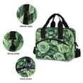 thumbnail image 5 of Lunch Bag Portable Crossbody Meal Bag Cooler Bag Insulated Lunch Bag Food Bag Handheld & Crossbody Design Green Roses Seamless, 5 of 6