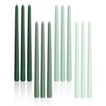 thumbnail image 1 of Juego de 12 velas cónicas verdes Viyffo, sin olor, sin humo, 1 of 8