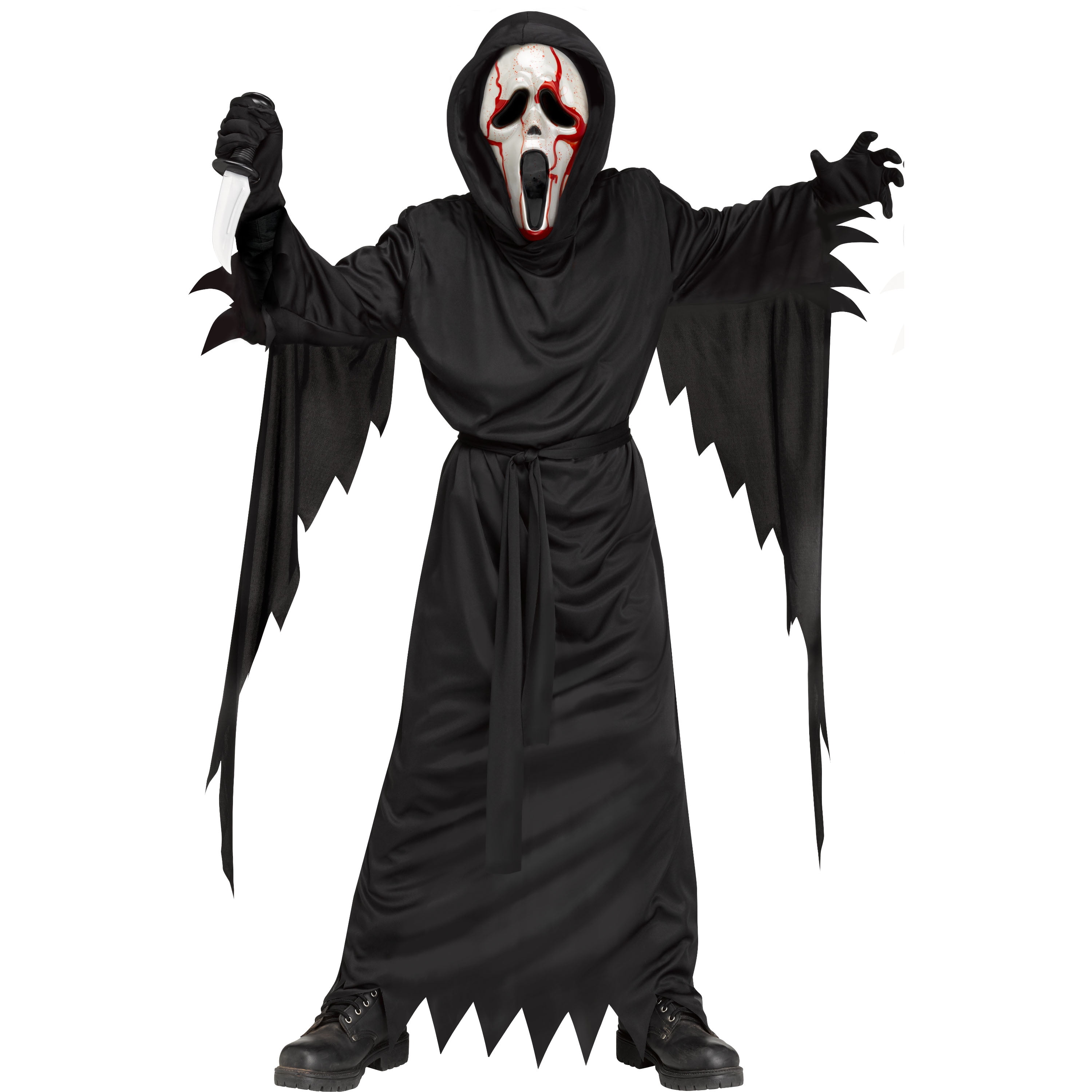 Adult Demon Ghost Halloween Fancy Dress Costume Scream Grim Reaper Ghost Face 