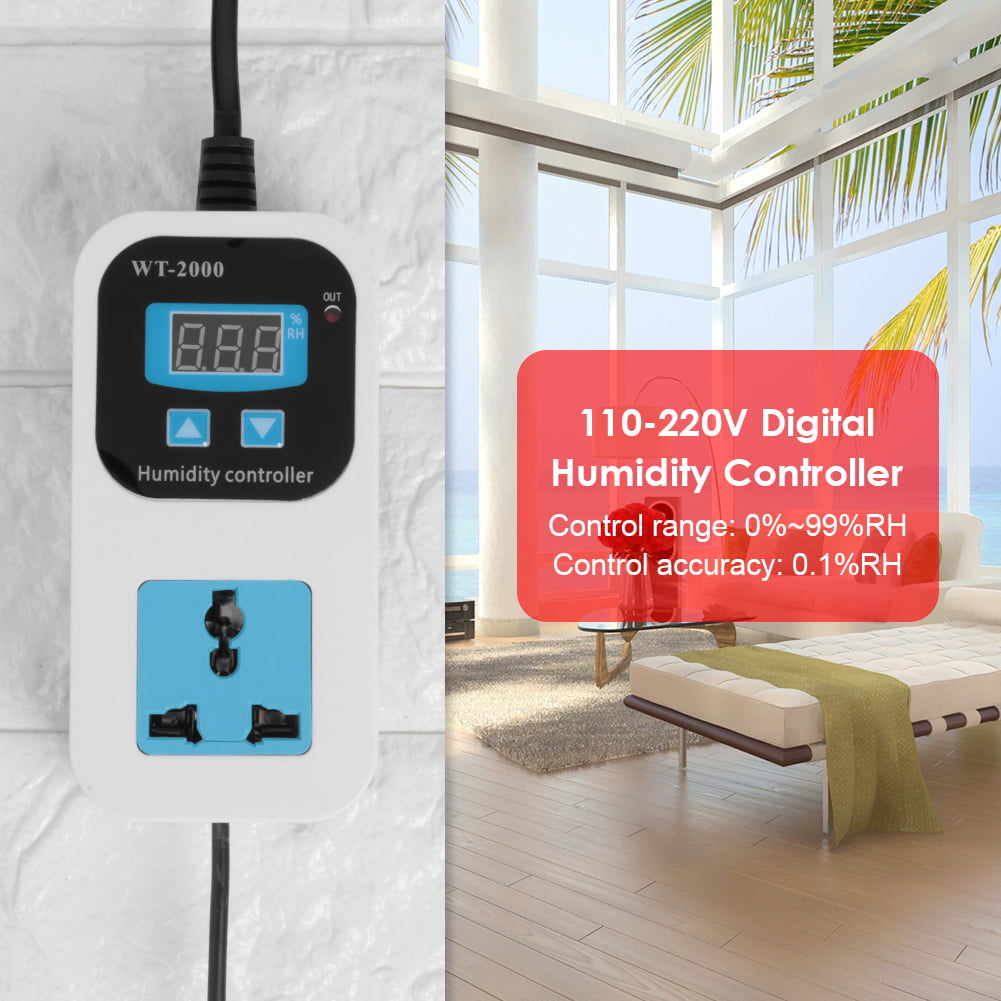 Digital Humidity Controller Hygrostat Moisture Switch Control Socket 110V/220V 