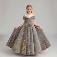 thumbnail image 2 of XXWXYD Girls Princess Dress Cold Shoulder High Waist Big Swing Tulle Evening Prom Dresses Floral Print Par𝗍y Pageant Gown Birthday Formal Dress Special Event Celebration, 2 of 6