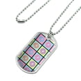 thumbnail image 2 of Retro Cute Yummy Donuts Pattern Military Dog Tag Pendant Necklace with Chain, 2 of 4
