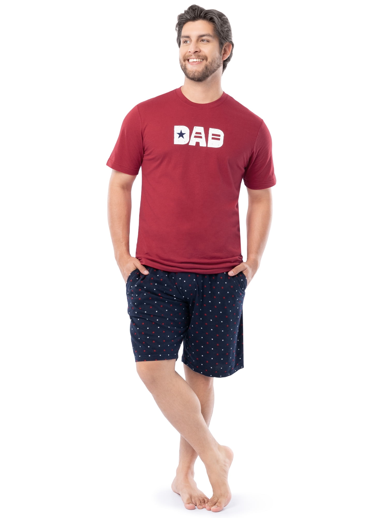 Fruit of the Loom Men's Father's Day Americana Graphic Sleep T-shirt and Pajama Short Set, Sizes S-XL