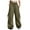 Army Green, variant on Parachute Pants Woman Y2K Fashion Baggy Cargo Pants Drawstring Elastic Streetwear Trousers with Pockets (White M)