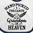 thumbnail image 4 of Inktastic Handpicked for Earth by My Grandpa in Heaven Angel Wings Boys or Girls Baby Bib, 4 of 4