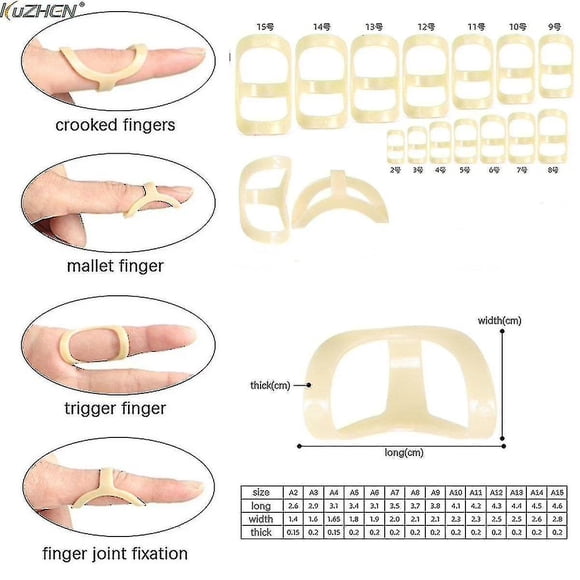 Férula para dedo, anillo fijo ajustable, estabilizador de articulación de dedo roto, Protector de férula para dedo, alisado de artritis, 14 Uds.