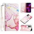 thumbnail image 1 of Nalacover for Motorola Moto G Power (2022) PU Leather Wallet Case,Stylish Marble Pattern Magnetic Clasp Flip Kickstand Cash Pocket Wireless Charging Detachable Wrist Strap Cover for Girls Women,E, 1 of 6