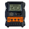 thumbnail image 1 of Controlador de carga solar de 20 A, 12 V, 24 V, regulador de batería de panel solar, descargador de carga con pantalla LCD y 2 puertos USB automáticos, 1 of 7