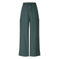 thumbnail image 2 of Plebaso Wide Leg Pants Womens Loose Drawstring Casual Pants Lightweight Plain Trousers with Pockets, 2 of 6