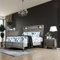 thumbnail image 3 of Bowery Hill 2pc Gray Solid Wood Bedroom Set- Cal King + 1 Nightstand, 3 of 9
