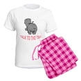 thumbnail image 5 of CafePress - Hippo Talk To The Tail Women's Light Pajamas - Women's Short Sleeve Print T-Shirt and Pants Light Cotton Pajama Set, 5 of 7